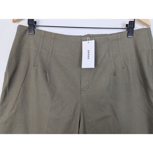 NWT Spanx Stretch Twill Cropped Wide Leg Pant in Tuscan Olive - Picture 4 of 9